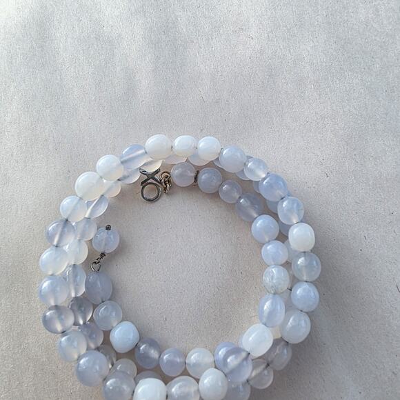 Jay King Blue chalcedony Stone Set Bracelet & Necklace 34" New Blue - Picture 5 of 12